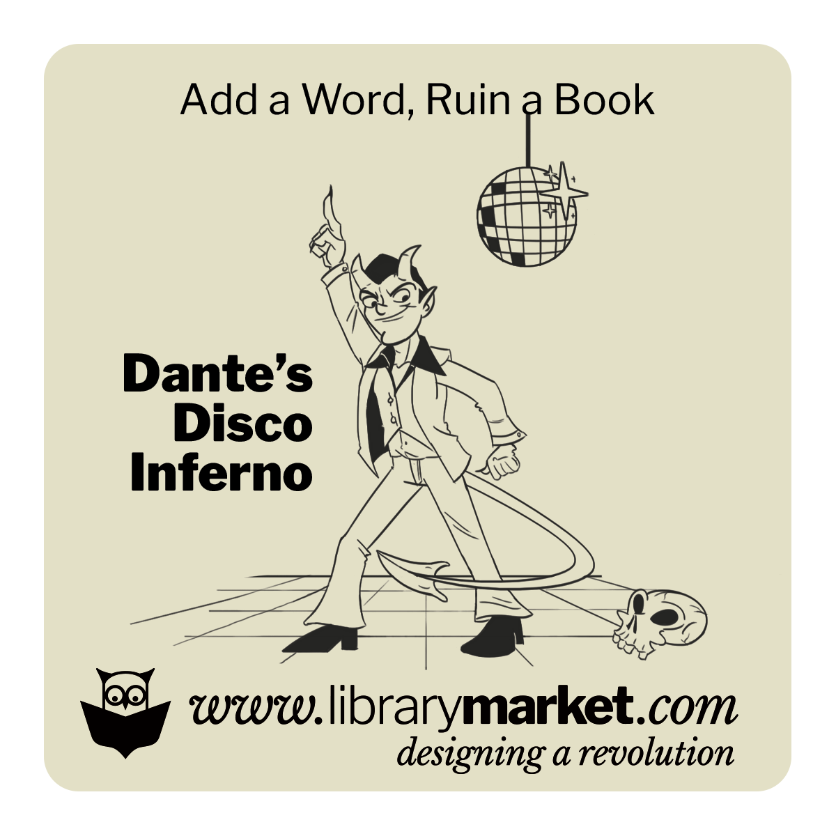 Library Market Add-a-Word Coaster - Dantes Disco Inferno