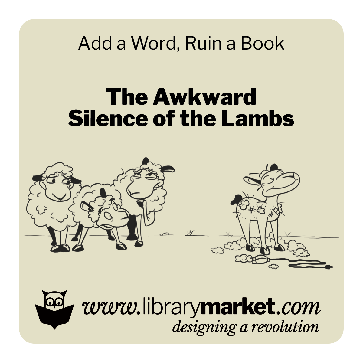 Library Market Add-a-Word Coaster - The Awkward Silence of the Lambs